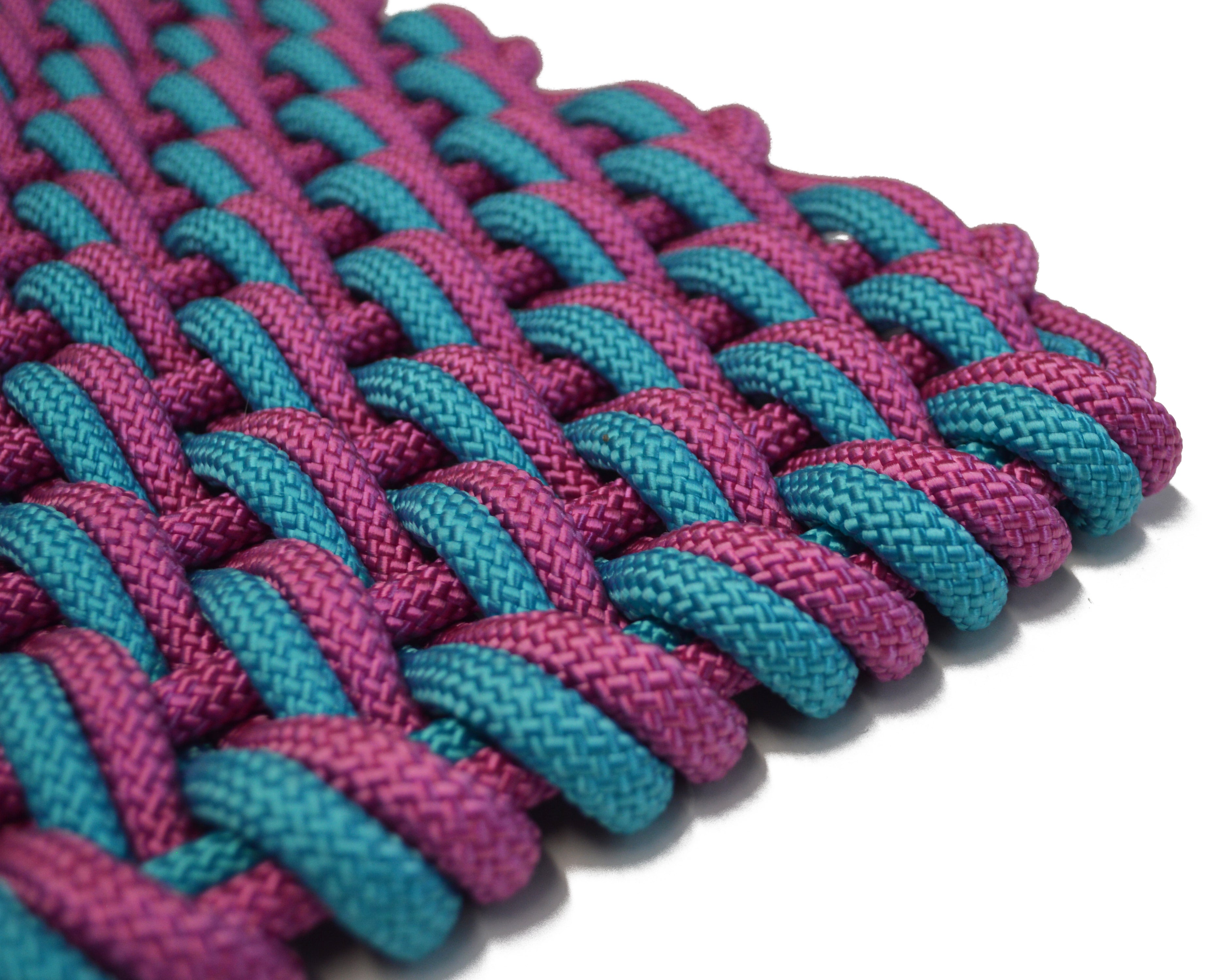 Raspberry and Aqua Double Weave